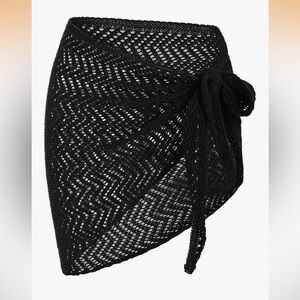 Black crochet sarong coverup. New with tags. One size.